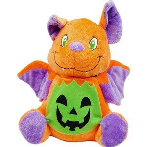Kellytoy Plush Halloween Bat Orange Purple Green 10"